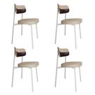 4 Unidades Cadeira Alloa fixa C/4 Pés 50 X 44,7 X 83,8 cm Pés Brancos