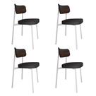 4 Unidades Cadeira Alloa fixa C/4 Pés 50 X 44,7 X 83,8 cm Pés Brancos