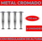 4 unidades pé de armário de cozinha e móveis 10cm de aço cromado com regulagem de altura 4 unidades pé de armário de cozinha e móveis 10cm de aço cromado com regulagem de altura