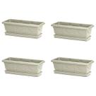 4 Vaso Jardineira Floreira Horta Romana Mármore 50cm + Prato 4 Vaso Jardineira Floreira Horta Romana Mármore 50cm + Prato