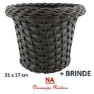 4 vaso planta cachepot com borda marrom escuro decorativo 21 x 17 cm