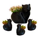 4 Vasos Enfeite Rack Sala Mesa De Centro - Gatinhos
