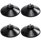 4 Ventosa de 90mm (9 cm) Em PVC Preto Com Parafuso e Porca