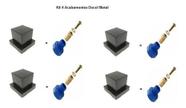 4 X Acabamento P/ Registro Quadrado 3/4 Metal Preto Docol