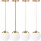 4 x Luminárias Lustre Pendente 2m Jabuticaba Globo Vidro 15cm Metal Teto Gimpo 4x-PJ15