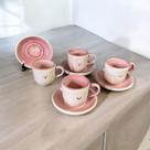 4 Xícaras Para Café 50ml Com Pires Feitos em Cerâmica