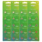 40 Baterias Pilhas Alcalina LR626 AG4 Elgin 1.5 V Cartela Com 40 Unidades