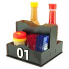 40 Porta Sachê Temperos Guardanapos Organizador de Mesa Lanchonete Preto