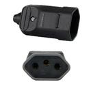 40 Tomadas Plug Femea 3 Pinos 10a Preto com Prensa Cabos