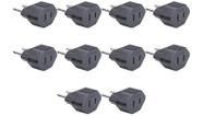 400 Adaptador 2 Pinos 10a Chato Americano Para Redondo Padrão Brasileiro Margirius