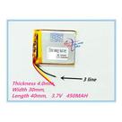 403040 Bateria 3 Fios 4mm X 30mm X 40mm 450mah 3,7v