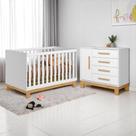 4315 - berco mini cama q encanto slim branco acetinado (4315.3) + 4355- comoda sap. 1pt/4gav q encanto slim branco acetinado (4355.3)