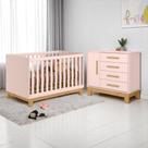 4315 - berco mini cama q encanto slim rosa acetinado (4315.91) + 4355- comoda sap. 1pt/4gav q encanto slim rosa acetinado (4355.91)