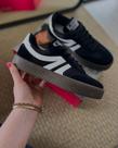 4722 Tênis Feminino Sua Cia Sneaker Preto com Telinha e Faixa Branca
