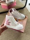4725 Tênis Infantil Cano Alto Branco com Rosa Super Estiloso