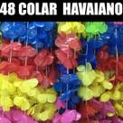 48 colar havaiano plástico carnaval coloridos festa tropical nf - loja do abençoado