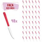48 Facas Vermelho Aço Inox Plástico Luna Casa Almoço