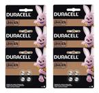 48 Pilha Lr44 Bateria Alcalina Duracell 1.5v Moeda Botão 12 Cartelas C/4 Unidades