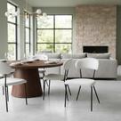 4cadeiras de jantar moderna no tecido boucle 4cadeiras de jantar moderna no tecido boucle