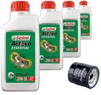 4L Oleo Castrol 20W50 Filtro Tecfil Honda Kawasaki Yamaha