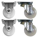 (4pçs) Rodizio 2pol. Nylon (2 Fixo + 2 Giratorio) 80kg Roda