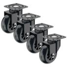 (4pçs) Rodízio Gel 50mm Giratório Chapa Preto P/ Móveis (4pçs) Rodízio Gel 50mm Giratório Chapa Preto P/ Móveis