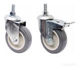 (4pçs) Rodizio Girat. Rosca 4pol. R412 Bp Pvc Anti Risco (2 Com Freio + 2 Sem) 65kg Por Roda