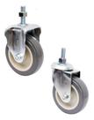 (4pçs) Rodizio Haste Rosca 4pol. R412 Bp Pvc Anti Risco (2 Giratorio + 2 Fixo) 65kg Por Roda