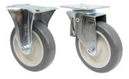 (4pçs) Rodizio Placa 5pol. Pvc (2 Girat. C/ Freio + 2 Fixo) (4pçs) Rodizio Placa 5pol. Pvc (2 Girat. C/ Freio + 2 Fixo)