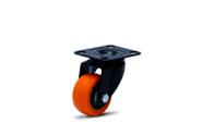 (4pçs) RODIZIO PRETO GIRAT PLACA RODA 50MM LARANJA ROLAMENTO