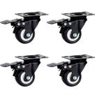(4pçs) RODIZIO PRETO GIRAT. PLACA TRAVA RODA 50MM ROLAMENTO (4pçs) RODIZIO PRETO GIRAT. PLACA TRAVA RODA 50MM ROLAMENTO