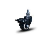 (4pçs) RODIZIO PRETO GIRAT. ROSCA RODA TRAVA 41MM ROLAMENTO