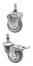 (4pçs) Rodizio Rosca 3pol. R312 Bp Pvc Anti Risco (2 Girat. C/ Freio + 2 Fixo) 60kg Por Roda