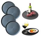 4un Bandeja Circular Redonda 40CM Preto Bar Restaurante Cumim Garçom Melhor Preço
