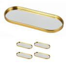 4un Bandeja Decorativa Vidro c/ espelho metal dourado oval 4un Bandeja Decorativa Vidro c/ espelho metal dourado oval