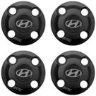 4un Calota Centro Roda HB20 HB20S Preto Fosco com Logo