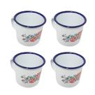 4un caneca esmaltada estampada branca 650ml café chá 4un caneca esmaltada estampada branca 650ml café chá
