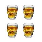 4un COPO VIDRO DOSE SHOT CAVEIRA 50ML CACHAÇA TEQUILA GROSSO