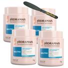4UN Creme Para Massagem Neutro 1KG Hidramais + Espátula