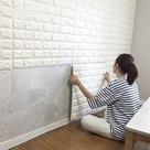 4Un Painel 3D Tijolinho Branco Autocolante Adesivo 77X68cm