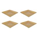 4un Petisqueira prato quadrado 24cm fundo marrom claro 4un Petisqueira prato quadrado 24cm fundo marrom claro