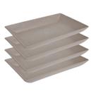 4un Petisqueira travessa Retangular 32cm Cinza Petra
