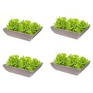 4un Saladeira Quadrada 2,9 Lt Vasilha Petisqueira Cinza