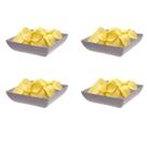 4un Saladeira Quadrada 750ml Travessa Petisqueira Cinza