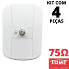 4un Tomada Para Antena De Tv Cabo Coaxial Com Blanc Mais FAME