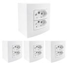 4Und Caixa De Sobrepor 10A/250V 75mm 2 Tomadas 2P+T Branco