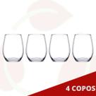 4UNI Copos Amber Charmoso Vidro Transparente Suco 465ML