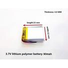 (4unidades)bateria 3,7v 90mah 4mm X 12mm X 15mm