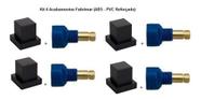 4x Acabamento P/ Registro Quadrado Pvc Preto + Ad Fabrimar