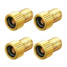 4x Adaptador de válvula presta bicicleta bico fino p/ grosso Cor:Dourado